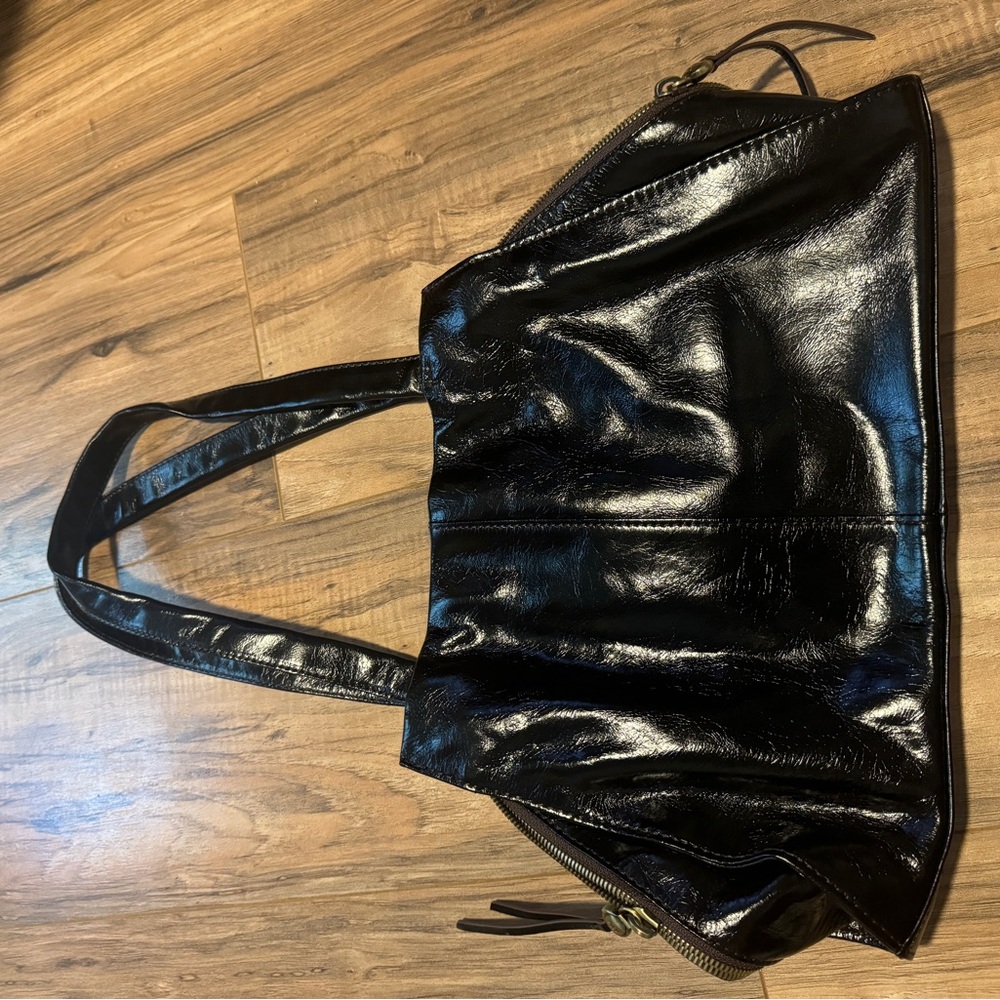 HOBO Shiny Black Tote Bag